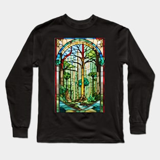 Forest Stained Glass Long Sleeve T-Shirt